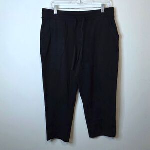 T By Talbots Black Pull-on Cropped Capri Elastic Waist Pants Size Large